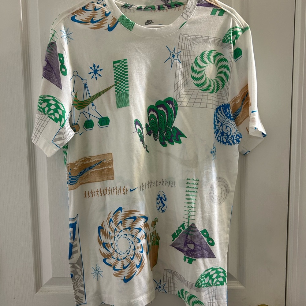 SOLD - Nike Graphic Short Sleeve Tee - White, Green, Purple, Brown